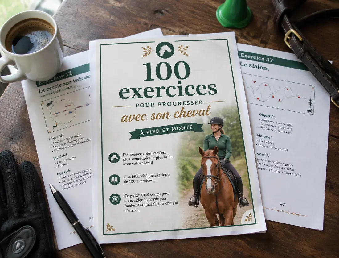 Guide de 100 exercices imprimé sur une table